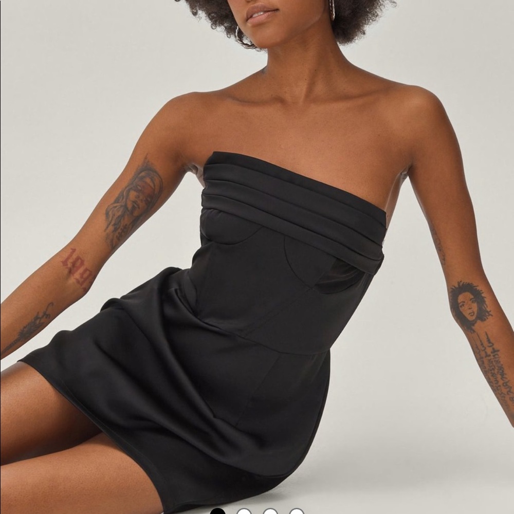 Nasty gal Petite Satin Bandeau Mini Dress